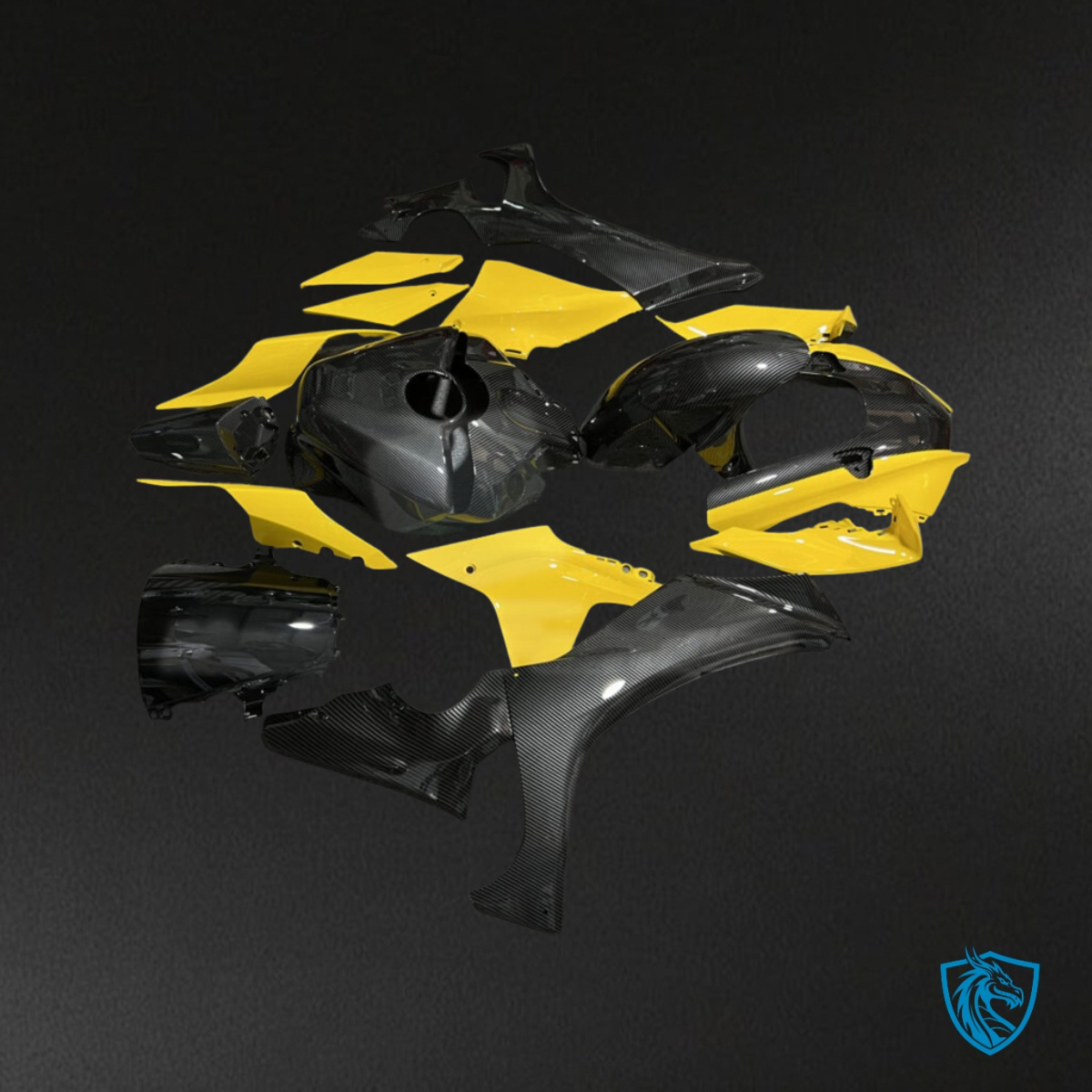Yamaha R1 (2020-2025) Gloss Yellow & Black Fairings Kit - Aftermarket ABS Bodywork