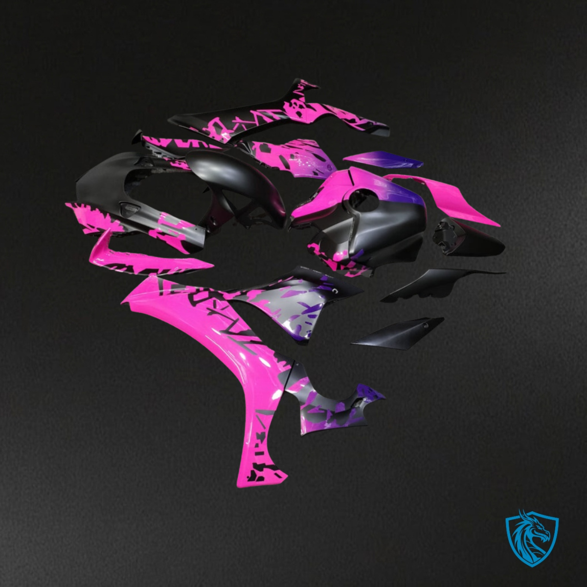 Yamaha R1 (2020-2025) Matte Black & Pink - MERGEment Motorcycle Fairings Kit