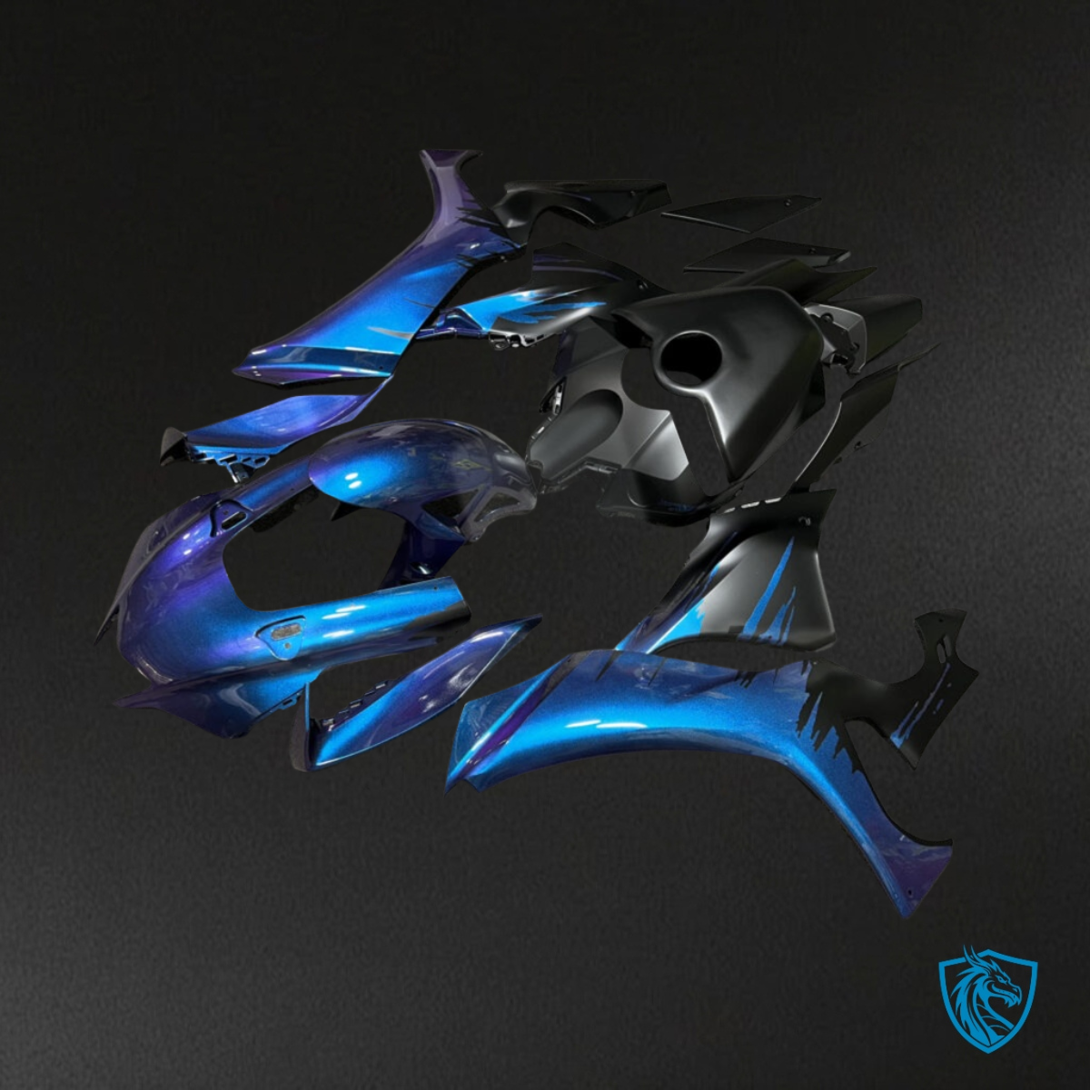 Yamaha R1 (2020-2025) Matte Black & Blue - Custom ABS Fairing Kit