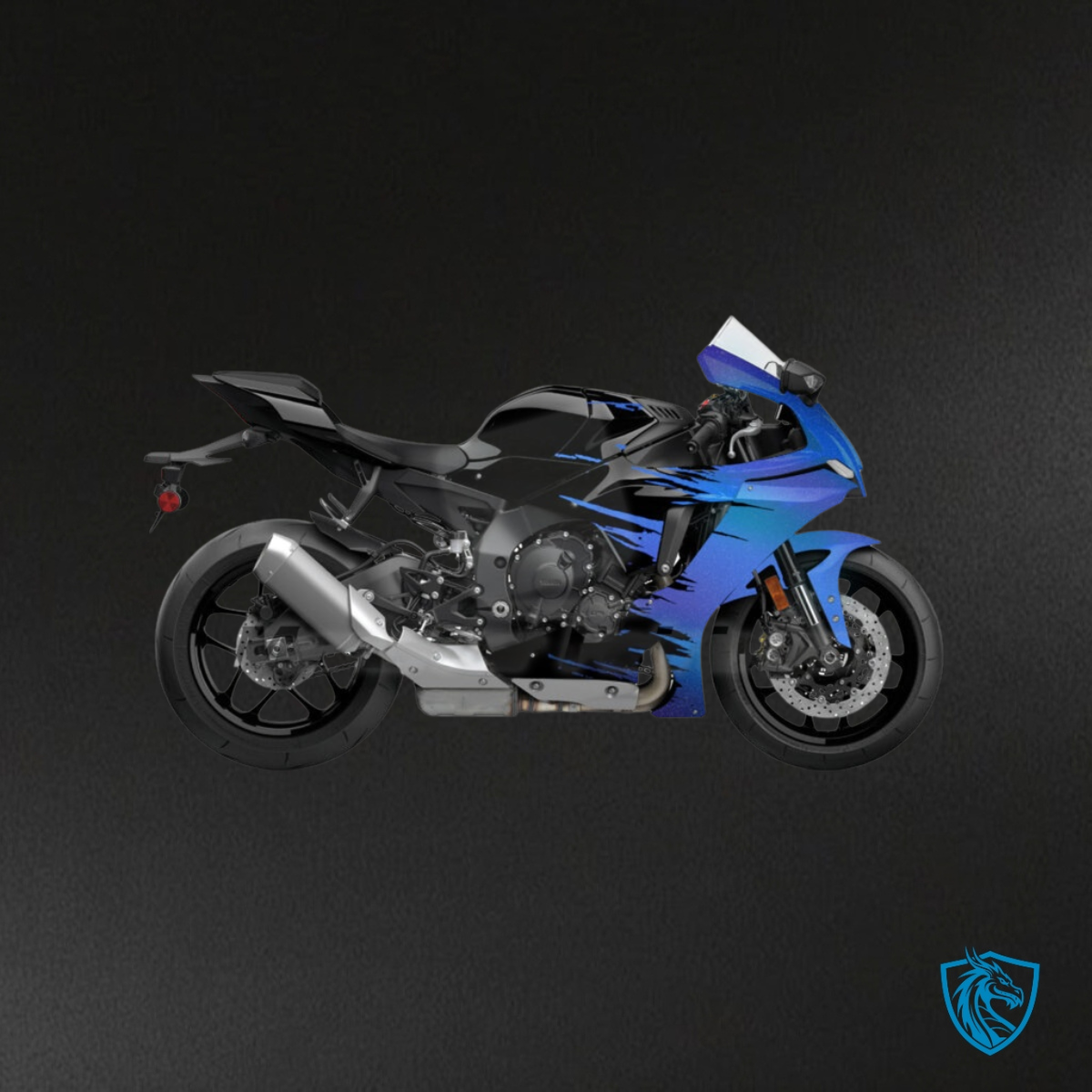 Yamaha R1 (2020-2025) Matte Black & Blue - Custom ABS Fairing Kit