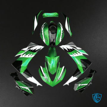 Yamaha R3 (2015-2018) Green, White & Black Shark - MERGEment Motorcycle Fairings Kit