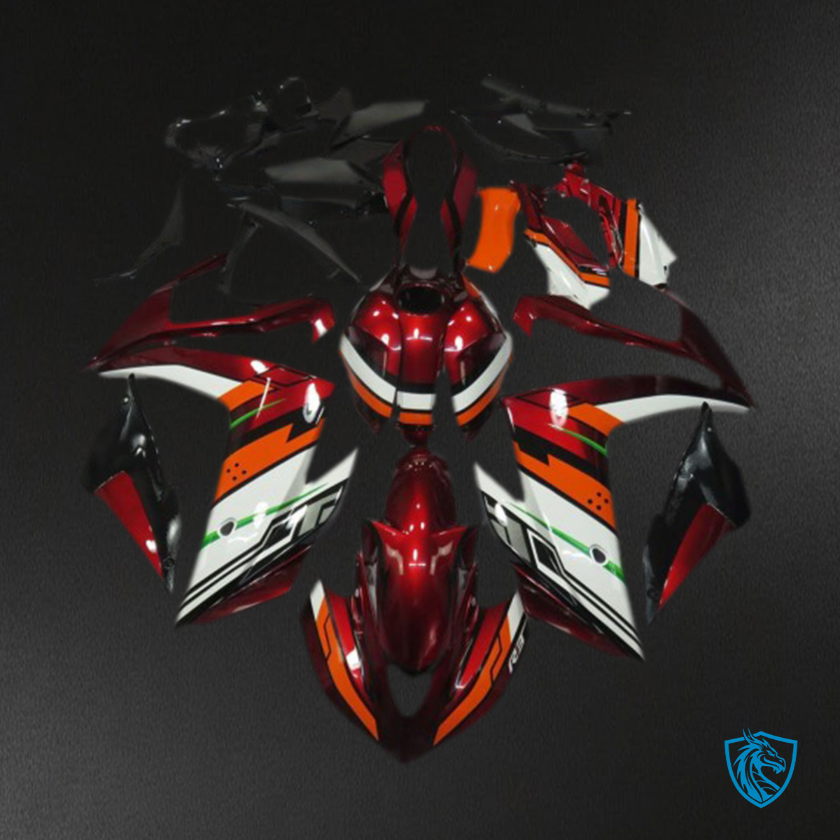 Yamaha R3 (2015-2018) Orange, Maroon & Black Motorcycle Fairing Kit | ABS Bodywork