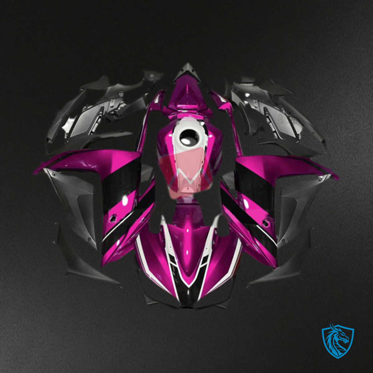 Yamaha R3 (2015-2018) Pink, Black & White - MERGEment Motorcycle Fairings Kit