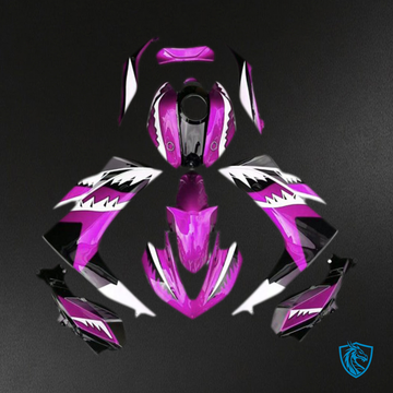 Yamaha R3 (2015-2018) Pink, Black & White Shark Motorcycle - Custom ABS Fairing Kit