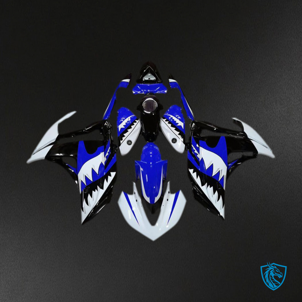 Yamaha R3 (2015-2018) White Shark, Blue & Black Fairing Kit - Aftermarket ABS Bodywork