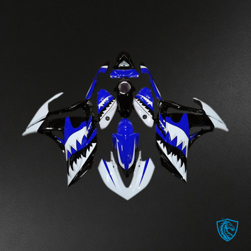 Yamaha R3 (2015-2018) White Shark, Blue & Black Fairing Kit - Aftermarket ABS Bodywork