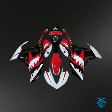 Yamaha R3 (2015-2018) White Shark, Red & Black - MERGEment Motorcycle Fairings Kit