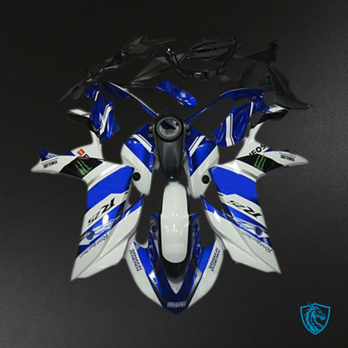 Yamaha R3 (2015-2018) White & Blue Motorcycle Fairing Kit - Aftermarket ABS Bodywork
