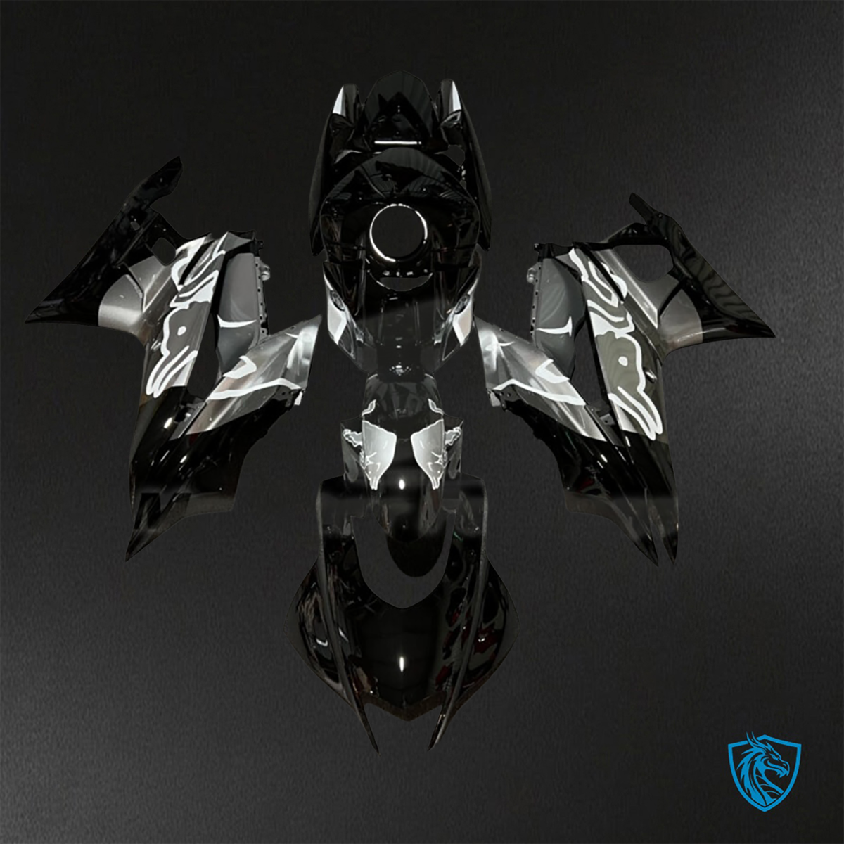 Yamaha R3 (2019-2021) Gloss Black & Gray Fairing Kit - ABS Bodywork