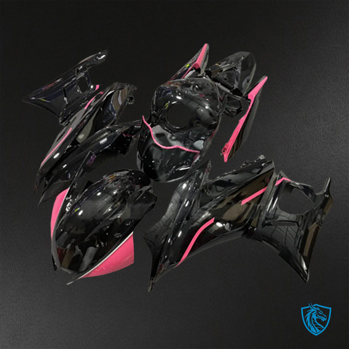 Yamaha R3 (2019-2021) Gloss Black & Pink Fairing Kit - Aftermarket ABS Bodywork
