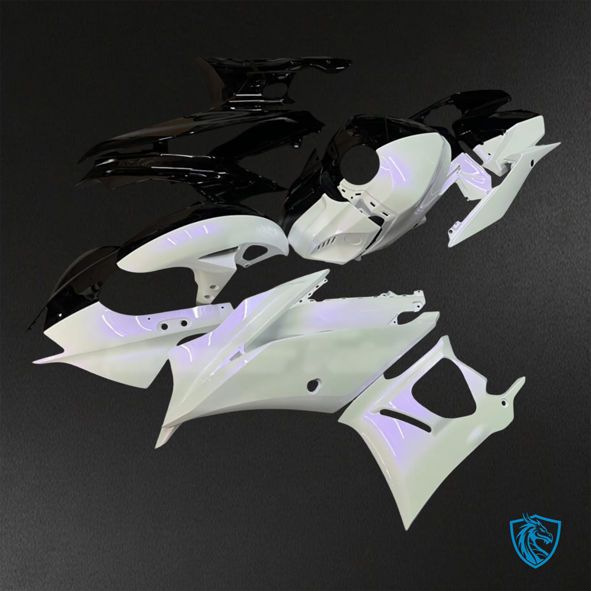 Yamaha R3 (2019-2021) Gloss Black & White - Custom ABS Fairing Kit