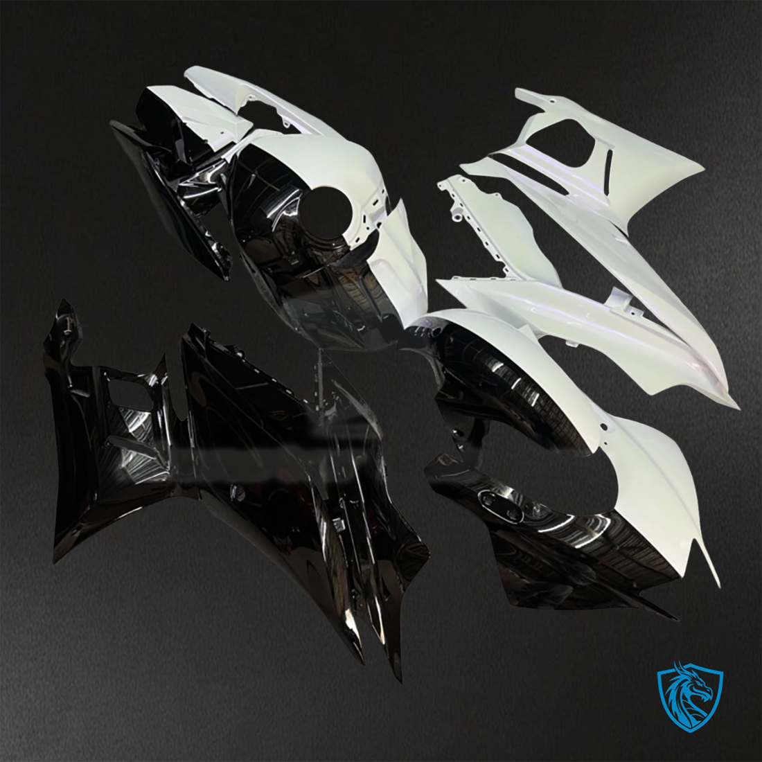 Yamaha R3 (2019-2021) Gloss Black & White - Custom ABS Fairing Kit