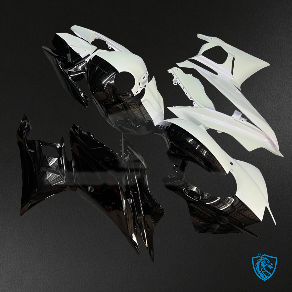 Yamaha R3 (2019-2021) Gloss Black & White - Custom ABS Fairing Kit