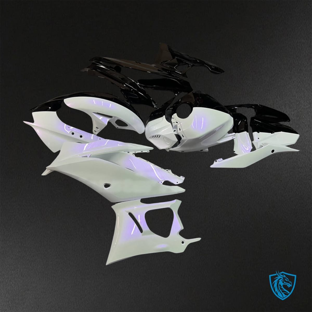 Yamaha R3 (2019-2021) Gloss Black & White - Custom ABS Fairing Kit