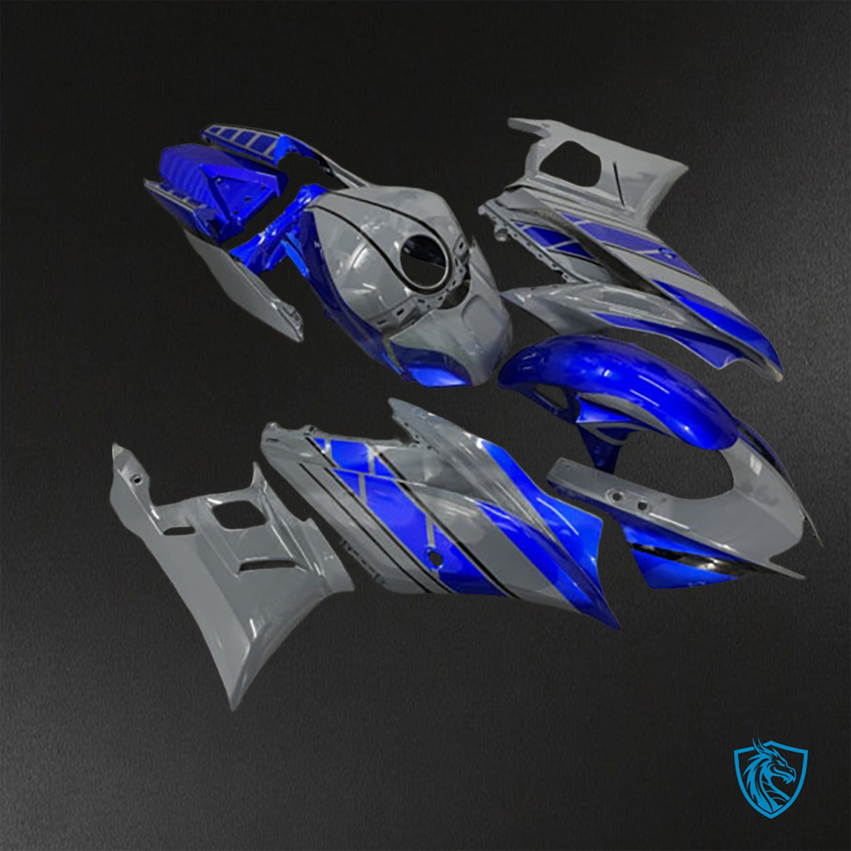 Yamaha R3 (2019-2021) Gloss Nardo Gray & Blue - Custom ABS Fairing Kit