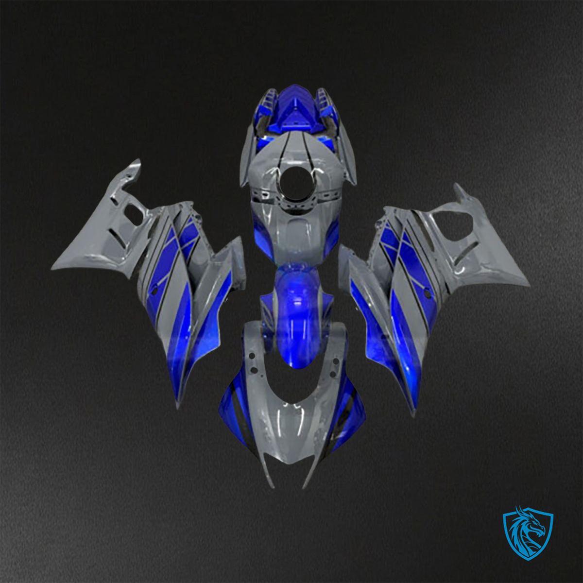 Yamaha R3 (2019-2021) Gloss Nardo Gray & Blue - Custom ABS Fairing Kit