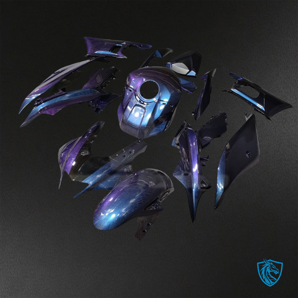 Yamaha R3 (2019-2021) Gloss Purple & Blue Iridescent - Custom ABS Fairing Kit