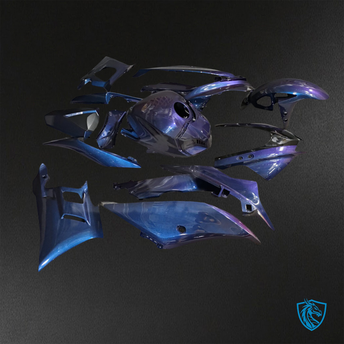 Yamaha R3 (2019-2021) Gloss Purple & Blue Iridescent - Custom ABS Fairing Kit