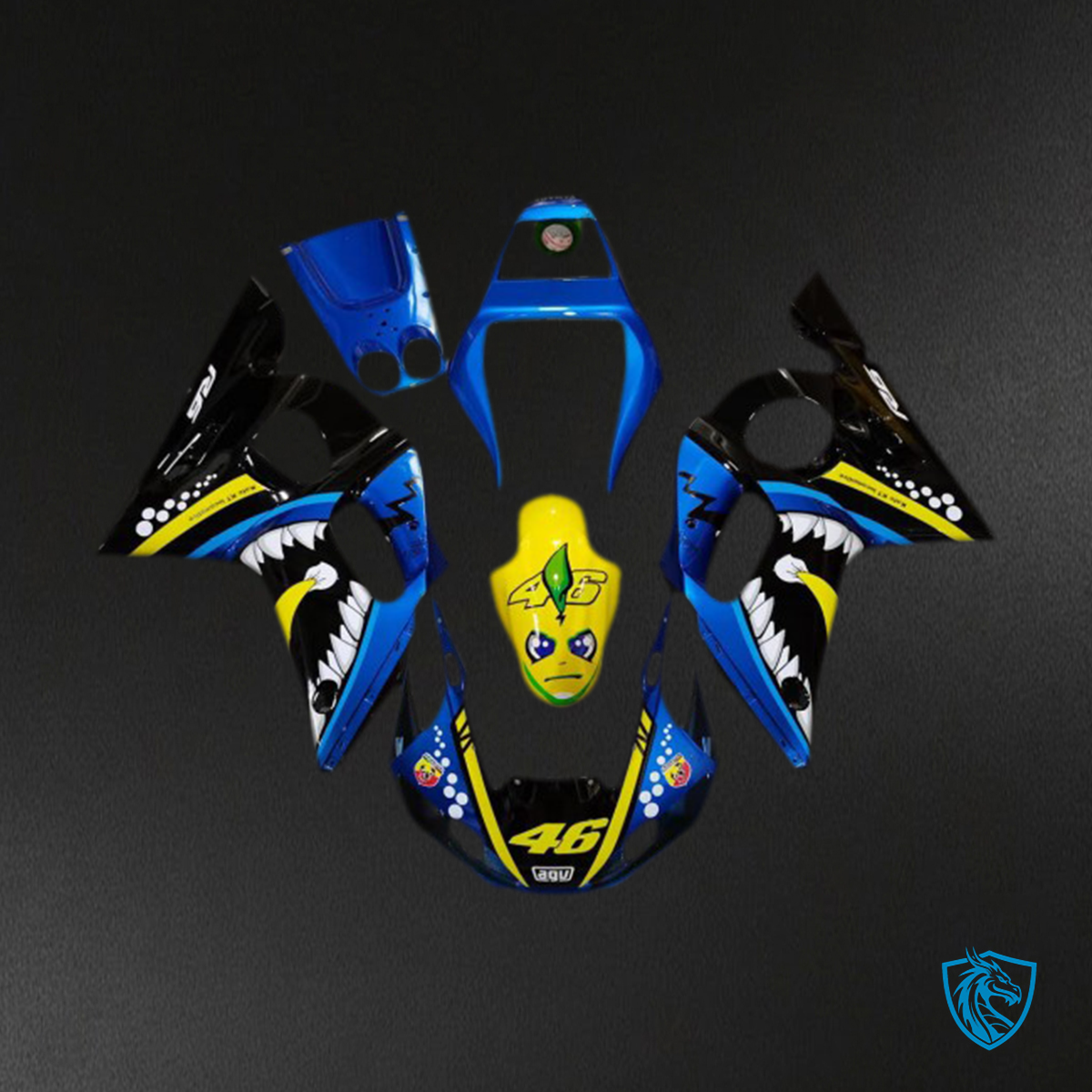 Yamaha R6 (1998-2002) Blue, Shark Yellow & Black Motorcycle Fairings - Aftermarket ABS Bodywork