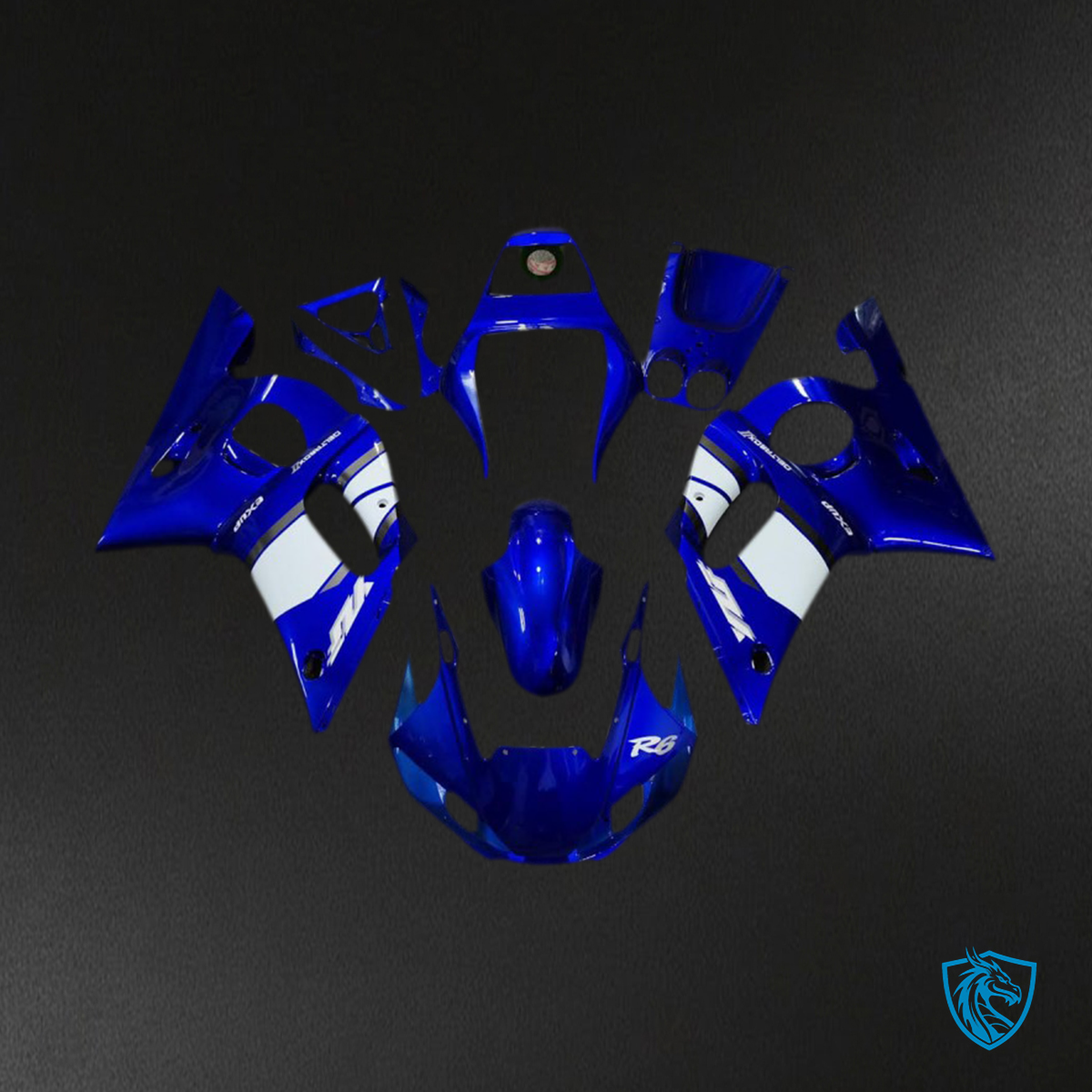 Yamaha R6 (1998-2002) Blue and White design - MERGEment Motorcycle Fairings Kit