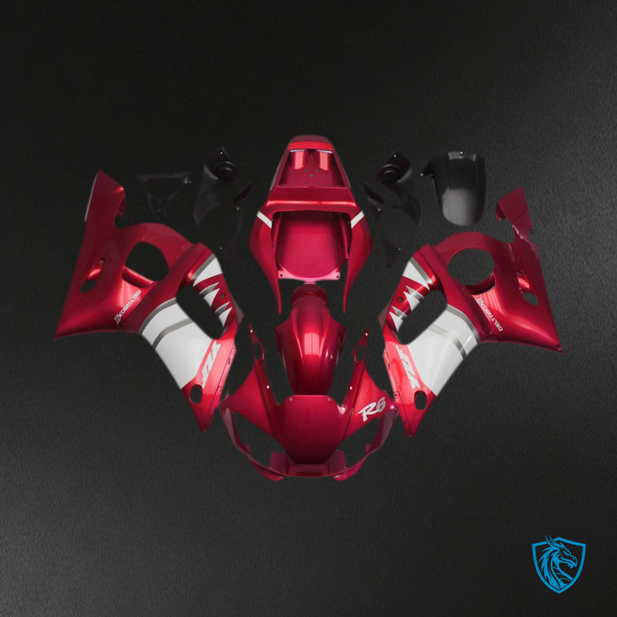 Yamaha R6 (1998-2002) Red & White Motorcycle - Custom ABS Fairing Kit