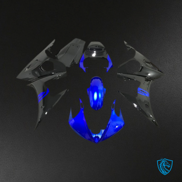 Yamaha R6 (2003-2004) Black & Blue Glossy - MERGEment Motorcycle Fairings Kit