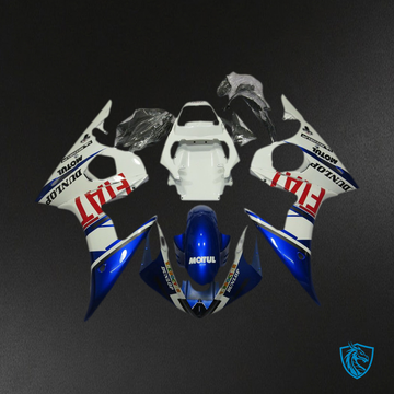 Yamaha R6 (2003-2004) White, Blue & Red Fiat Fairings - Aftermarket ABS Bodywork