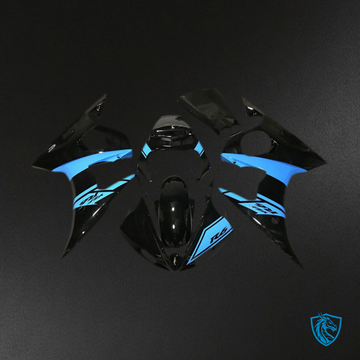 Yamaha R6 (2003-2004) Gloss Black & Light Blue - MERGEment Motorcycle Fairings Kit