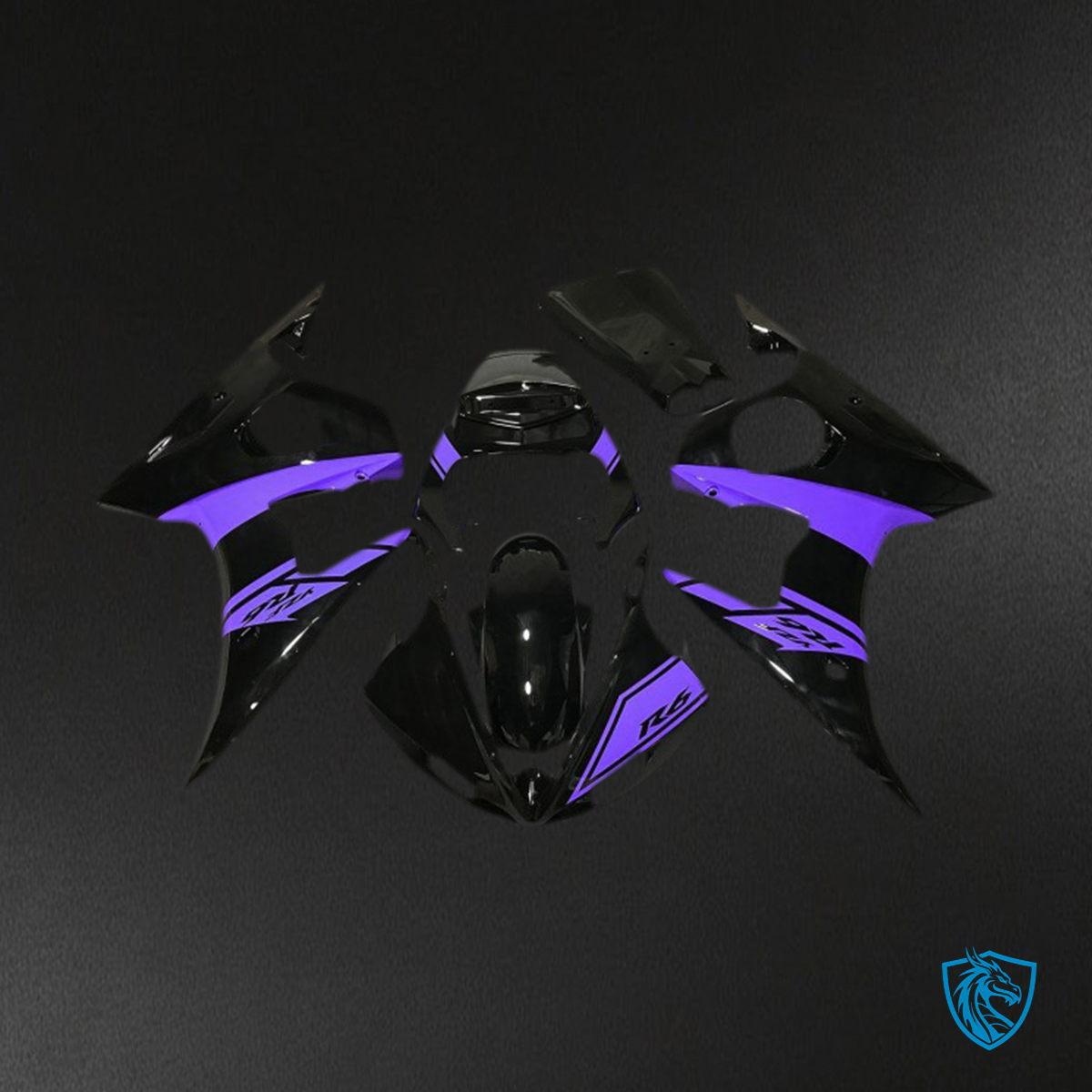 Yamaha R6 (2003-2004) Gloss Black & Purple Motorcycle - Custom ABS Fairing Kit