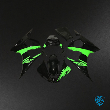 Yamaha R6 (2003-2004) Glossy Black & Green - MERGEment Motorcycle Fairings Kit