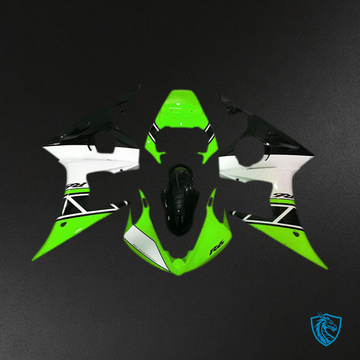 Yamaha R6 (2003-2004) Green, White & Black Motorcycle - Custom ABS Fairing Kit