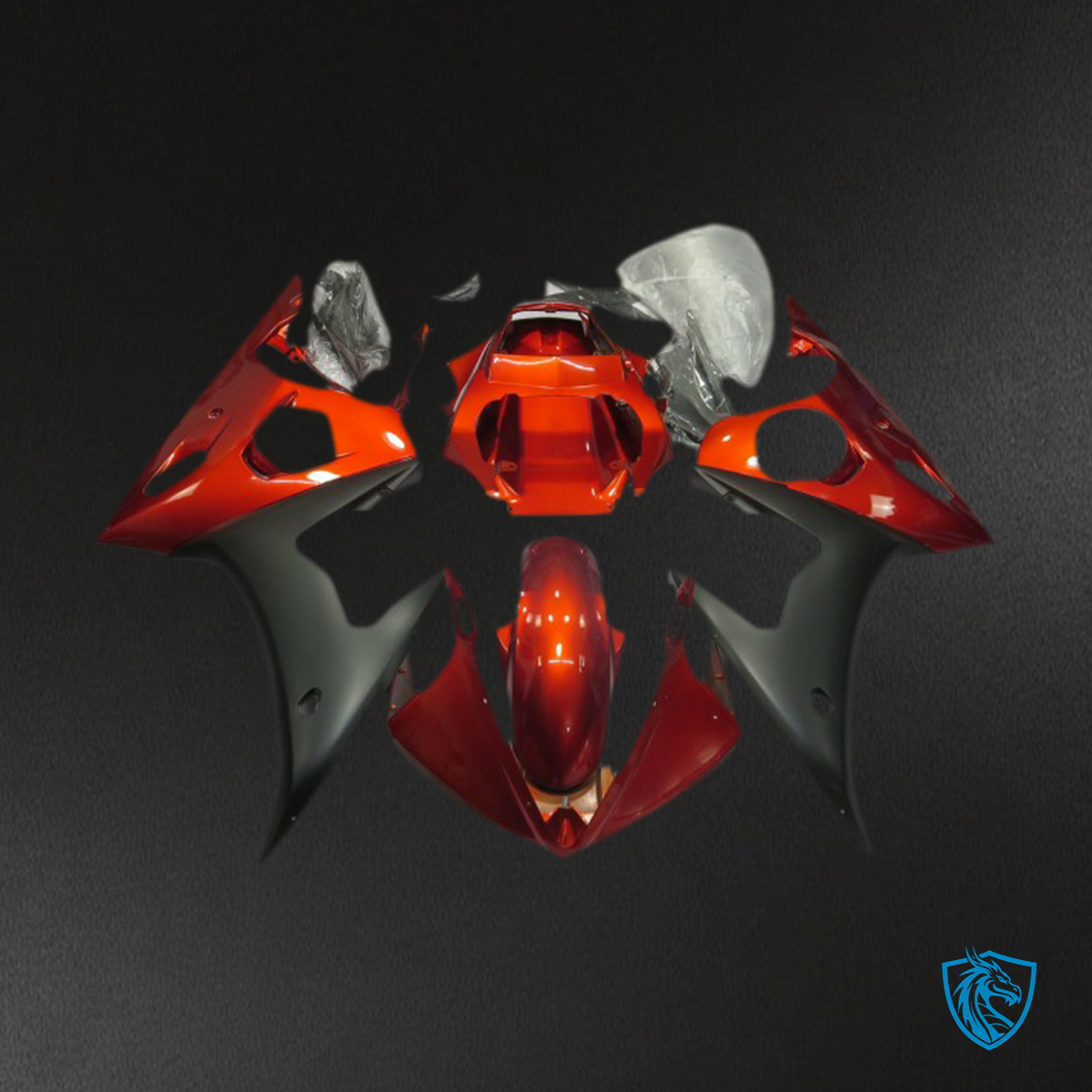 Yamaha R6 (2003-2004) Red-Orange Matte - MERGEment Motorcycle Fairings Kit