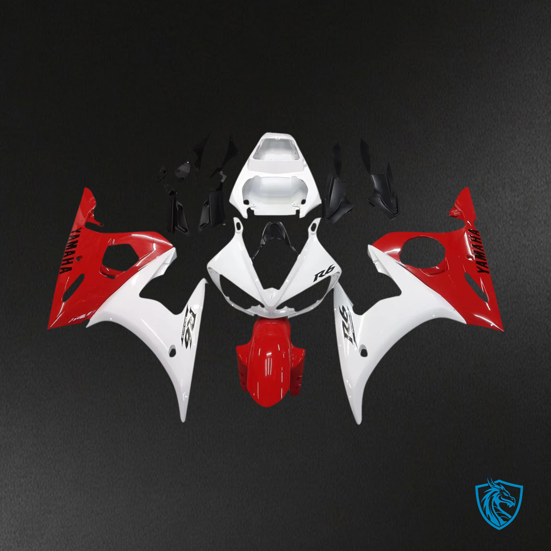 Yamaha R6 (2003-2004) & YZF R6S (2006-2009) Red Mix White Fairing Kit