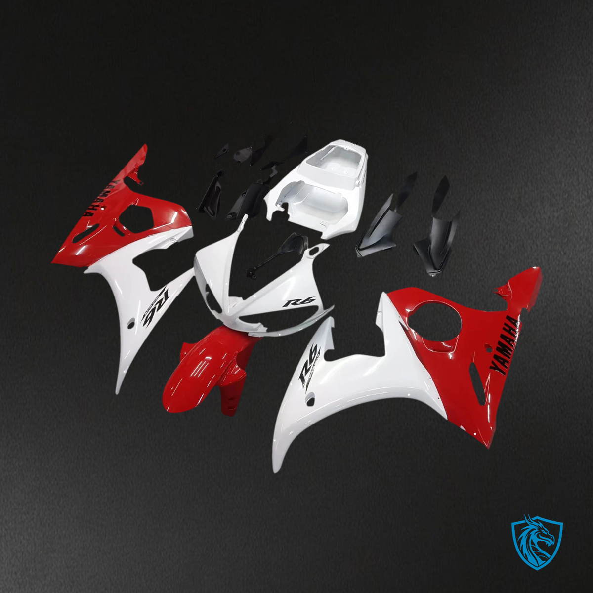 Yamaha R6 (2003-2004) & YZF R6S (2006-2009) Red Mix White Fairing Kit