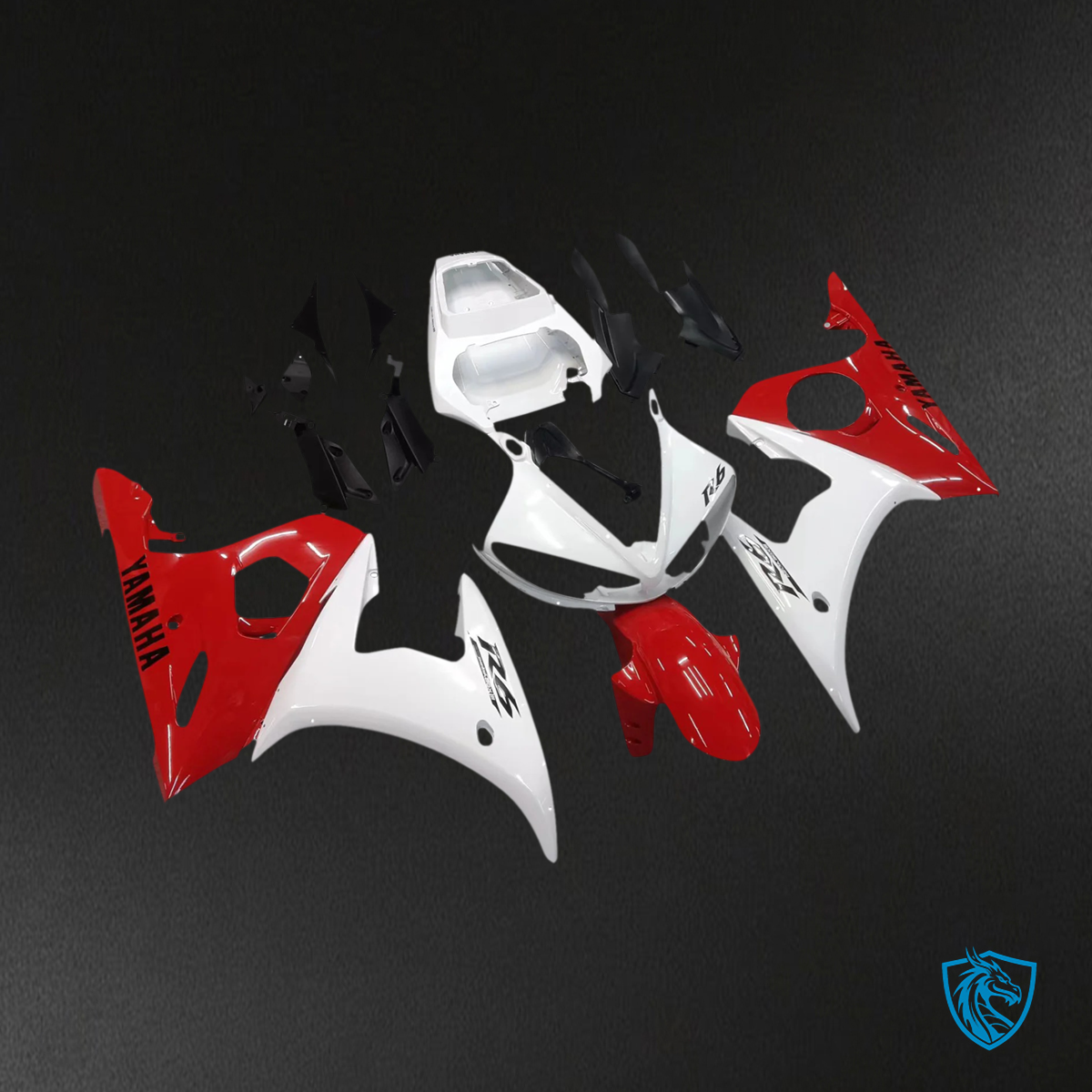 Yamaha R6 (2003-2004) & YZF R6S (2006-2009) Red Mix White Fairing Kit