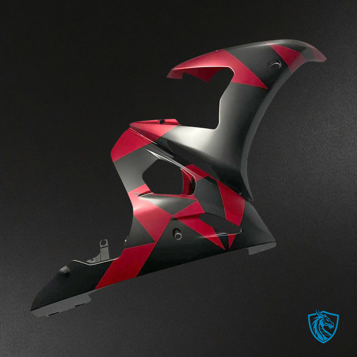 Yamaha R6 2005 Black & Red Geometric Pattern - Fairing Kit