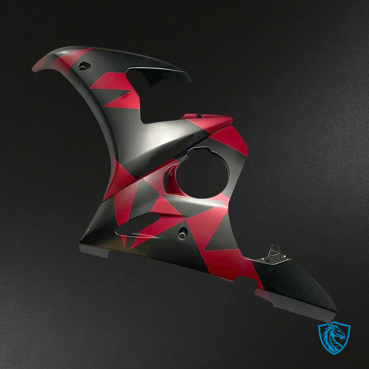 Yamaha R6 2005 Black & Red Geometric Pattern - Aftermarket Fairing Kit