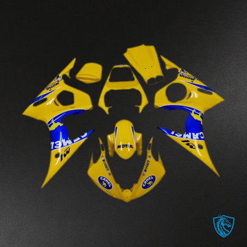 Yamaha R6 (2005) Yellow & Blue Camel Motorcycle - Custom ABS Fairing Kit