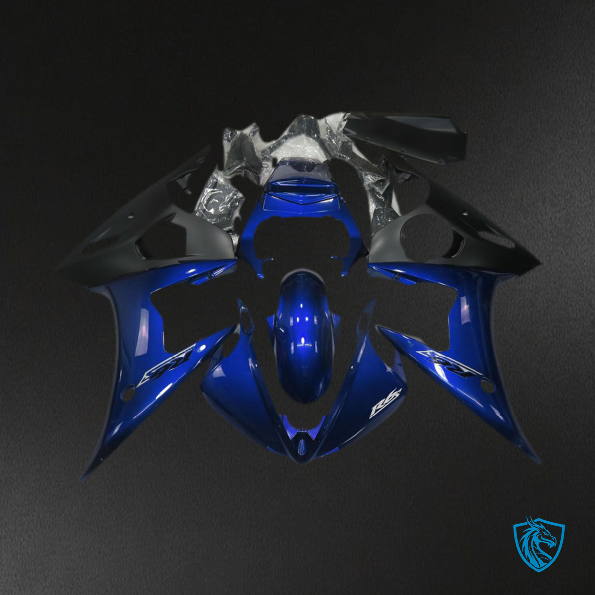 Yamaha R6 (2005) Glossy Deep Blue & Black Motorcycle Fairing Kit - Aftermarket ABS Bodywork