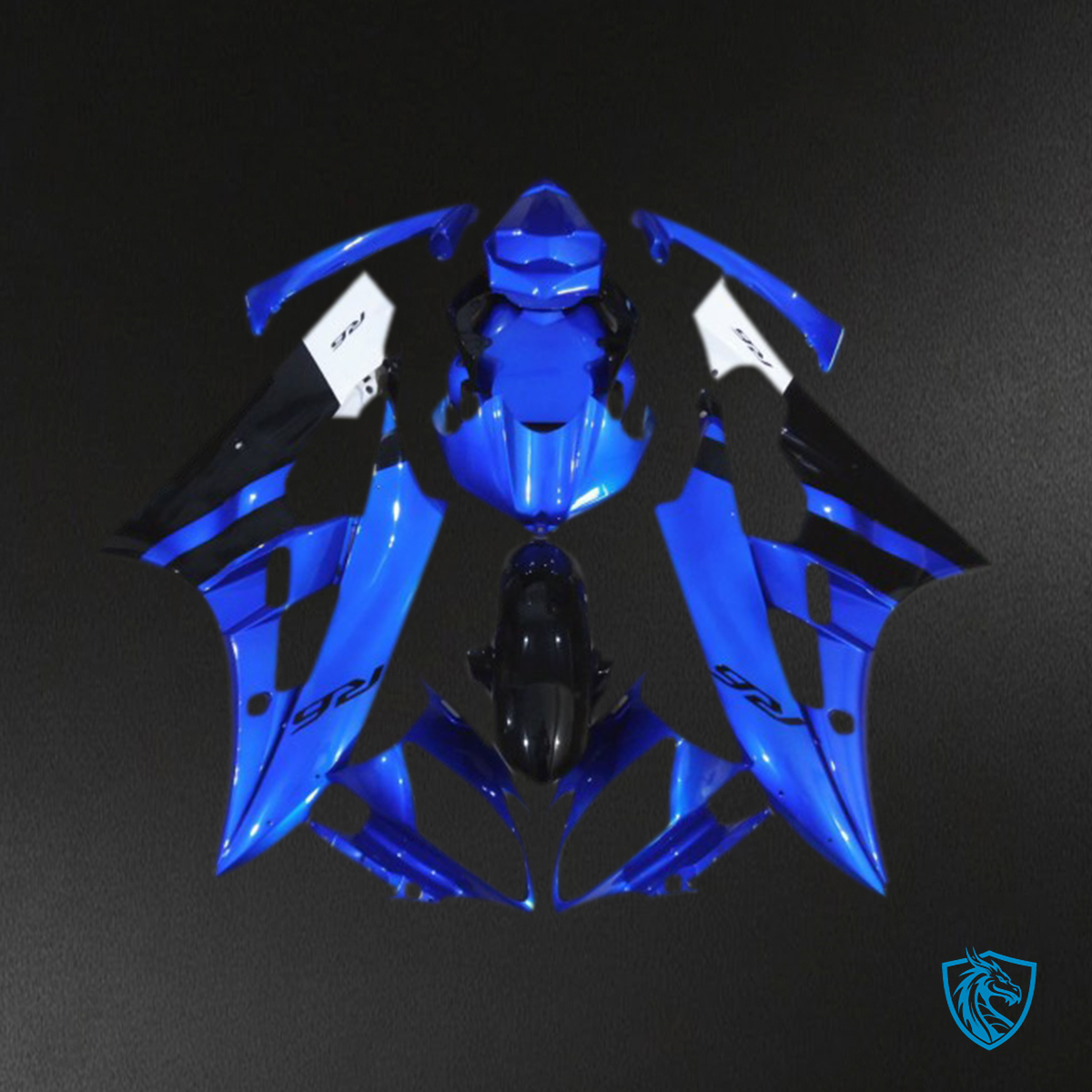 Yamaha R6 (2006-2007) Custom Blue, Black & White Motorcycle - Custom ABS Fairing Kit