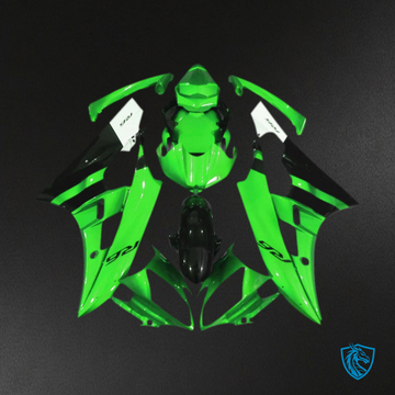 Yamaha R6 (2006-2007) Glossy Green, Black & White - Custom ABS Fairing Kit