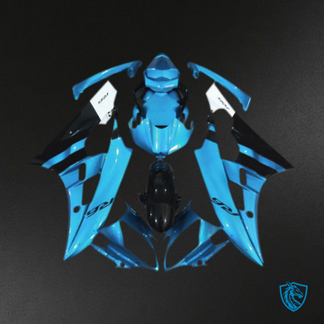 Yamaha R6 (2006-2007) Light Blue, Black & White Glossy - MERGEment Motorcycle Fairings Kit