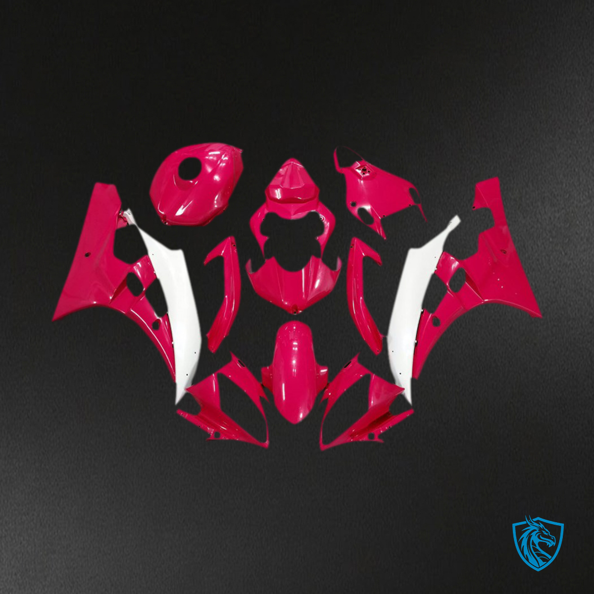 Yamaha R6 (2006-2007) Pearl Red & White Motorcycle - Custom ABS Fairing Kit