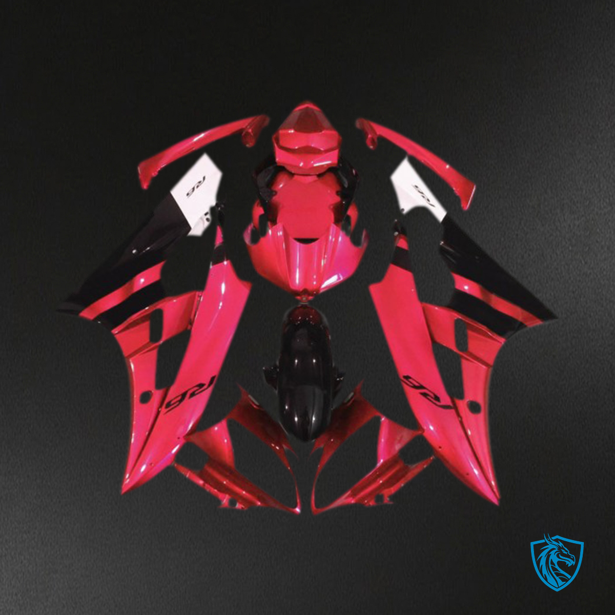 Yamaha R6 (2006-2007) Red Gloss & Black Motorcycle - Custom ABS Fairing Kit
