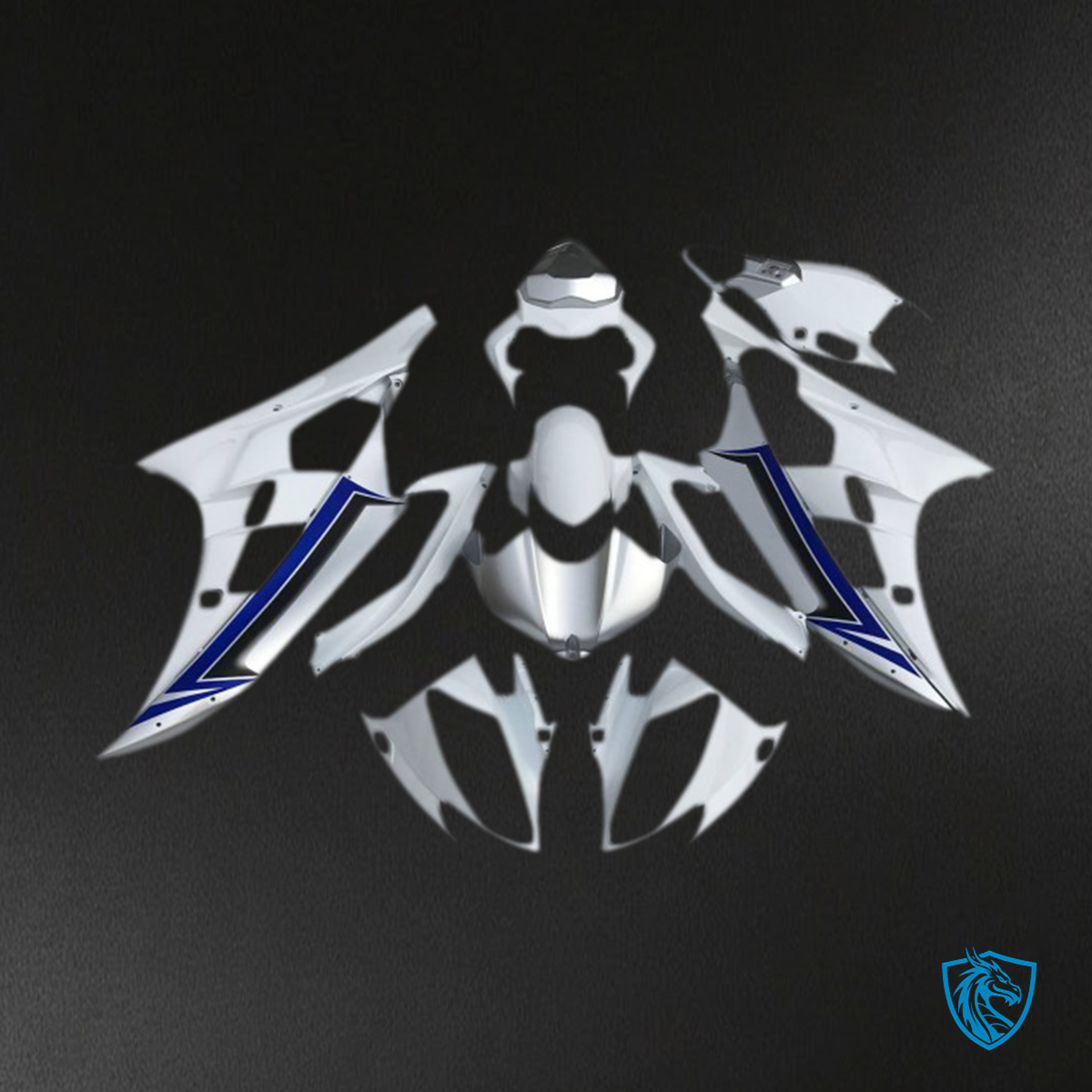 Yamaha R6 (2006-2007) Silver & Blue Motorcycle Fairings Kit  - Aftermarket ABS Bodywork
