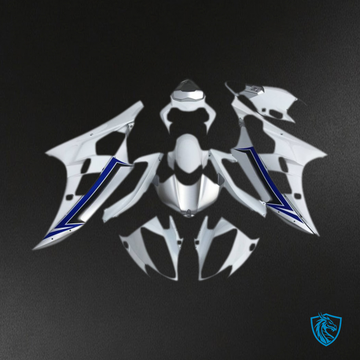 Yamaha R6 (2006-2007) Silver & Blue Motorcycle Fairings Kit  - Aftermarket ABS Bodywork
