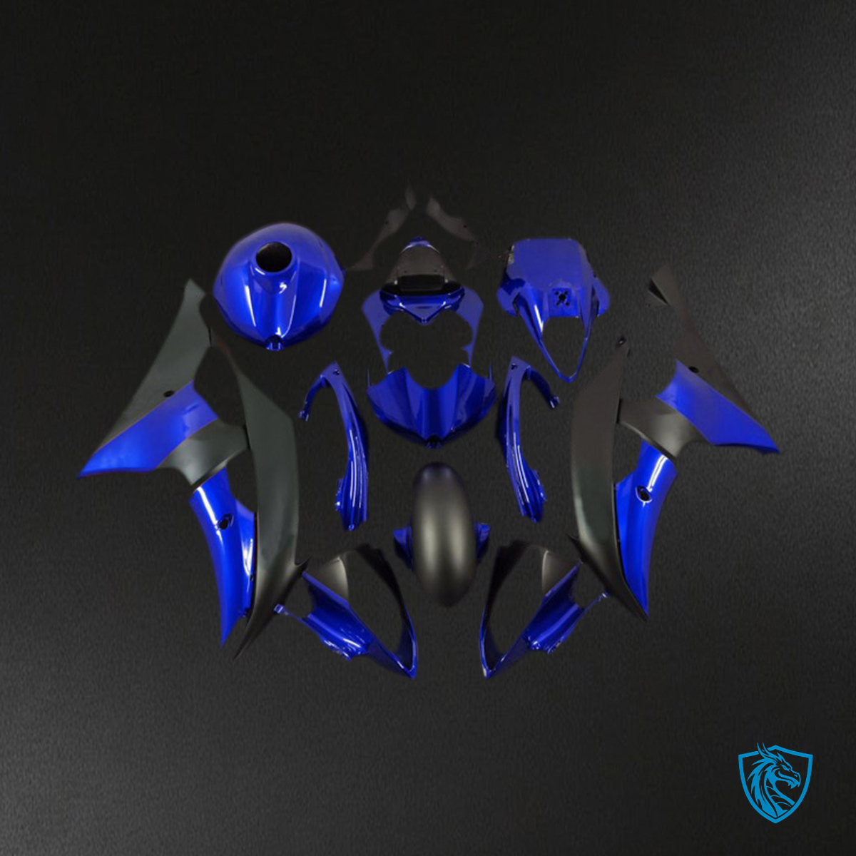 Yamaha R6 (2008-2016) Deep Blue & Matte Black Motorcycle Fairing Kit | ABS Bodywork