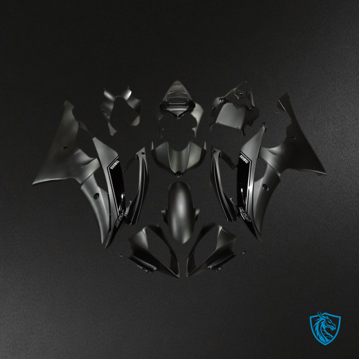 Yamaha R6 (2008-2016) Double Black Motorcycle - Custom ABS Fairing Kit