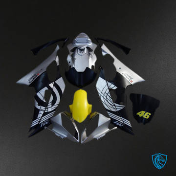 Yamaha R6 (2008-2016) White, Black, Silver & Yellow  46 - MERGEment Motorcycle Fairings Kit