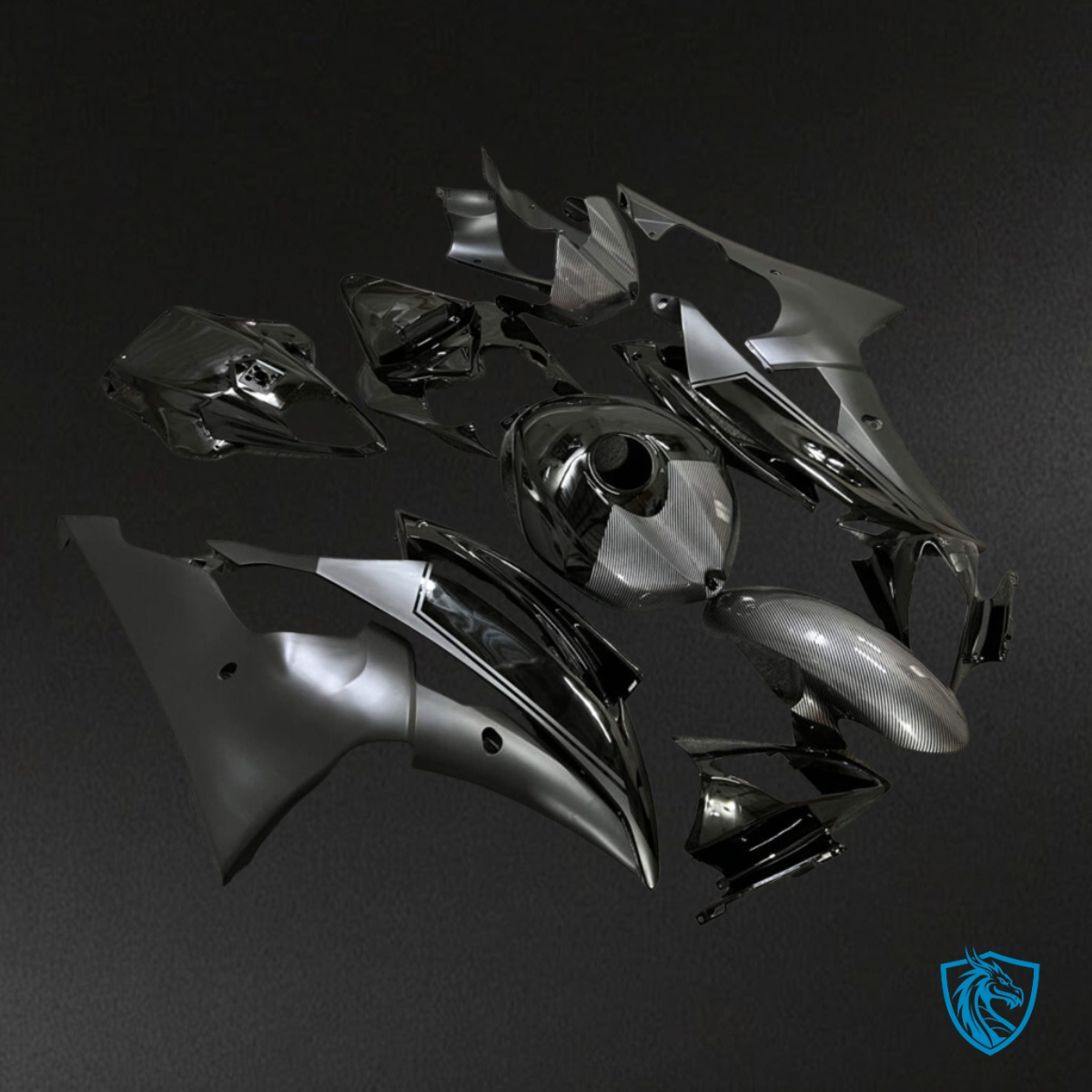 Yamaha R6 (2008-2016) Black & Gray - MERGEment Motorcycle Fairings Kit